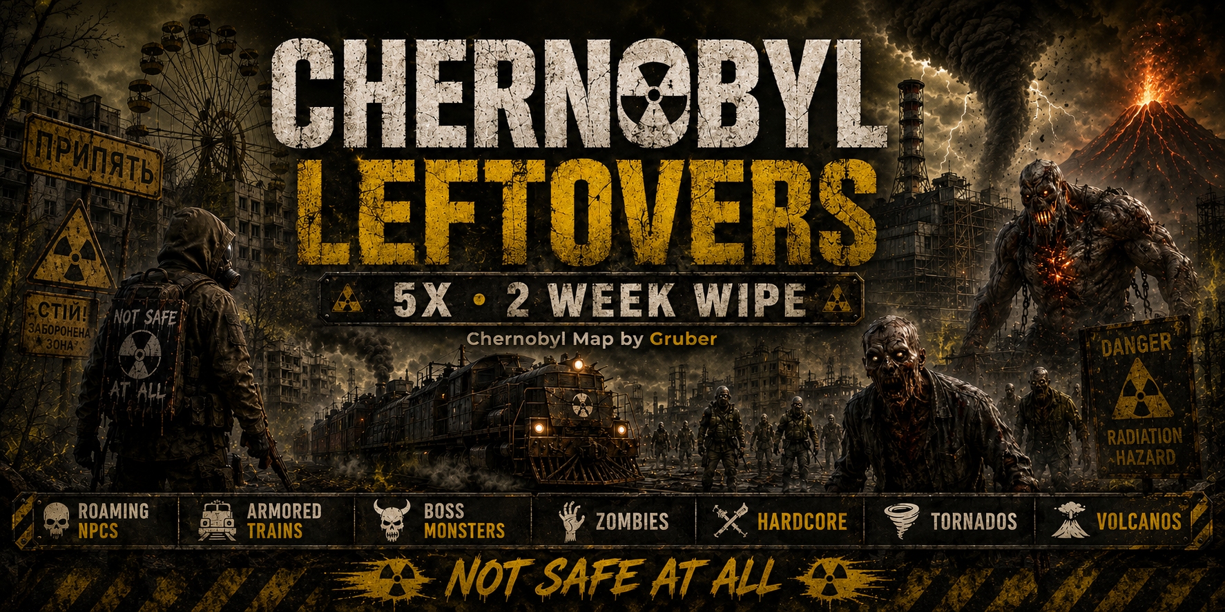 Баннер сервера THE EXILED * ZOMBIES * BOSS MONSTERS * VOLCANOES * LEGENDARY WE
