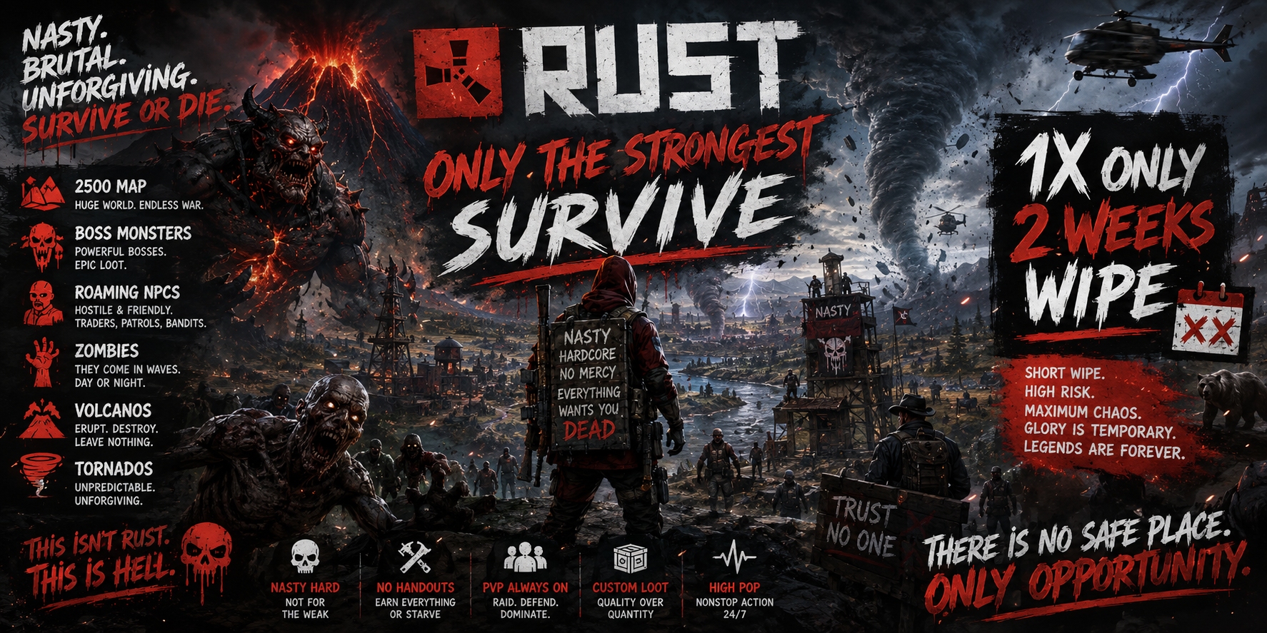 Баннер сервера THE EXILED * ZOMBIES * BOSS MONSTERS * VOLCANOES