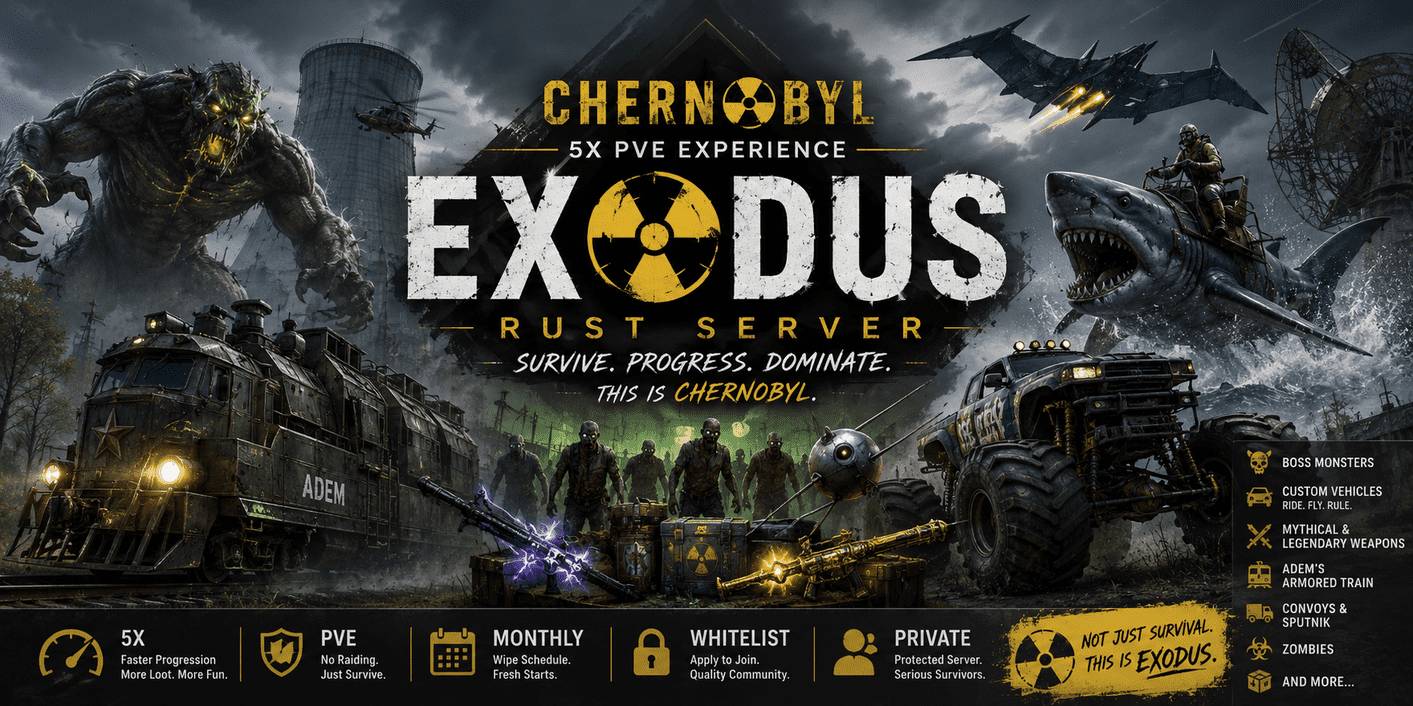 Баннер сервера THE EXILED * CREATIVE * PVE * WHITELISTED